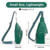 imageBOSTANTEN Sling Bag for Women Crossbody Purse Crossbody Bag Leather Chest Bag with Adjustable Guitar Strap for TravelAgreen