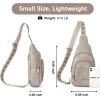 imageBOSTANTEN Sling Bag for Women Crossbody Purse Crossbody Bag Leather Chest Bag with Adjustable Guitar Strap for TravelAgrey