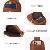 imageBOSTANTEN Small Sling Bag Crossbody Bags for Women Trendy Crossbody Purse Leather Chest BagAbrown