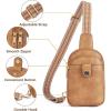 imageBOSTANTEN Small Sling Bag Crossbody Bags for Women Trendy Crossbody Purse Leather Chest BagAcamel Brownsmall