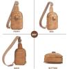 imageBOSTANTEN Small Sling Bag Crossbody Bags for Women Trendy Crossbody Purse Leather Chest BagAcamel Brownsmall