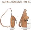 imageBOSTANTEN Small Sling Bag Crossbody Bags for Women Trendy Crossbody Purse Leather Chest BagAcamel Brownsmall