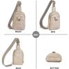 imageBOSTANTEN Small Sling Bag Crossbody Bags for Women Trendy Crossbody Purse Leather Chest BagAcloud Grey