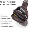 imageBOSTANTEN Small Sling Bag Crossbody Bags for Women Trendy Crossbody Purse Leather Chest BagAcoffee Brownsmall