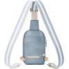 imageBOSTANTEN Small Sling Bag Crossbody Bags for Women Trendy Crossbody Purse Leather Chest BagAdenim Bluesmall