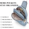 imageBOSTANTEN Small Sling Bag Crossbody Bags for Women Trendy Crossbody Purse Leather Chest BagAdenim Bluesmall