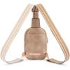imageBOSTANTEN Small Sling Bag Crossbody Bags for Women Trendy Crossbody Purse Leather Chest BagAlight Brownsmall