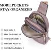 imageBOSTANTEN Small Sling Bag Crossbody Bags for Women Trendy Crossbody Purse Leather Chest BagAlight Purplesmall