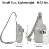 imageBOSTANTEN Small Sling Bag Crossbody Bags for Women Trendy Crossbody Purse Leather Chest BagAtwilight Greysmall