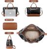 imageBOSTANTEN Weekender Bags for Women Leather Travel Duffle Bag Carry On Overnight Duffel with Shoe Compartment BeigeampampBrownABlackBrown