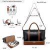 imageBOSTANTEN Weekender Bags for Women Leather Travel Duffle Bag Carry On Overnight Duffel with Shoe Compartment BeigeampampBrownABlackBrown