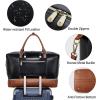 imageBOSTANTEN Weekender Bags for Women Leather Travel Duffle Bag Carry On Overnight Duffel with Shoe Compartment BeigeampampBrownABlackBrown