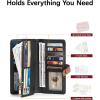 imageBOSTANTEN Womens Leather Wallets RFID Blocking Large Capacity Trifold Card Holder Ladies Phone Clutch BrownBBlackBrownoil wax