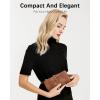 imageBOSTANTEN Womens Leather Wallets RFID Blocking Large Capacity Trifold Card Holder Ladies Phone Clutch BrownBVegan Brown