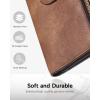 imageBOSTANTEN Womens Leather Wallets RFID Blocking Large Capacity Trifold Card Holder Ladies Phone Clutch BrownBVegan Brown