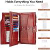 imageBOSTANTEN Womens Leather Wallets RFID Blocking Large Capacity Trifold Card Holder Ladies Phone Clutch BrownCRose Red
