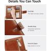 imageBOSTANTEN Womens Leather Wallets RFID Blocking Large Capacity Trifold Card Holder Ladies Phone Clutch BrownDBrown Red