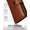 imageBOSTANTEN Womens Leather Wallets RFID Blocking Large Capacity Trifold Card Holder Ladies Phone Clutch BrownDBrown Red