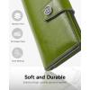 imageBOSTANTEN Womens Leather Wallets RFID Blocking Large Capacity Trifold Card Holder Ladies Phone Clutch BrownDGreen