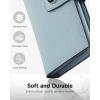 imageBOSTANTEN Womens Leather Wallets RFID Blocking Large Capacity Trifold Card Holder Ladies Phone Clutch BrownDGrey Blue