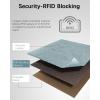 imageBOSTANTEN Womens Leather Wallets RFID Blocking Large Capacity Trifold Card Holder Ladies Phone Clutch BrownDGrey Blue