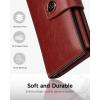 imageBOSTANTEN Womens Leather Wallets RFID Blocking Large Capacity Trifold Card Holder Ladies Phone Clutch BrownDWine Red