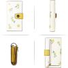 imageBOSTANTEN Womens Leather Wallets RFID Blocking Large Capacity Trifold Card Holder Ladies Phone Clutch BrownDYellow Floral
