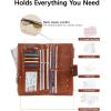 imageBOSTANTEN Womens Leather Wallets RFID Blocking Large Capacity Trifold Card Holder Ladies Phone Clutch BrownFBeigeBrownDouble Zipper