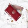 imageBOSTANTEN Womens Leather Wallets RFID Blocking Large Capacity Trifold Card Holder Ladies Phone Clutch BrownFWine RedDouble Zipper