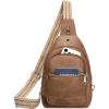 imageBOSTANTEN 7L Sling Bag For Women CrossBody Bags Large Cross Body Purse Vegan Leather Sling Backpack for Travel EssentialsDark Brown