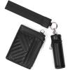 imageBOSTANTEN Card Holder Wallet RFID Slim Wallet for Women Trifold Small Wallets Woman with Zipper Coin Pocket ampamp Keychain Wristlet BeigeBlack