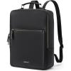 imageBOSTANTEN Leather Backpack 156 inch Laptop Bag Travel Casual Computer Backpack College Business Work Shoulder Bags with Trolley Sleeve for Women Men BrownBlack