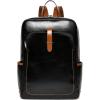 imageBOSTANTEN Leather Laptop Backpack for Women156 inch Computer Backpack Purse College Daypack Work Travel Bag BlackbrownBlack