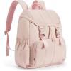 imageBOSTANTEN Puffer Backpack for Women 156 Inch College Laptop Backpack with RFID Pocket Water Resistant Casual Travel Daypack KhakiPink
