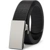 imageBOSTANTEN Ratchet Web Belt Men Nylon Golf Adjustable Work Mens Belt with Casual Pants005gun  Black