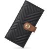 imageBOSTANTEN Slim Women Wallet Leather RFID Credit Card Holder Bifold Ladies Wallets with Zipper Coin Pocket Beige and BrownBlackBrown