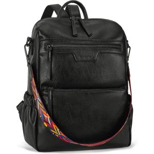 imageBOSTANTEN Backpack Purse for Women Fashion Designer Travel Backpack Leather Convertible Shoulder Bags Casual Daypack Brown2black