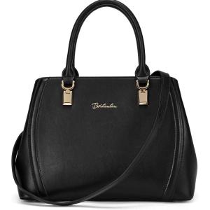 imageBOSTANTEN Leather Handbags for Women Designer Satchel Purses Top Handle Tote Work Shoulder BagsA3black