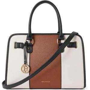 imageBOSTANTEN Leather Handbags for Women Designer Satchel Purses Top Handle Tote Work Shoulder BagsAblackbrown