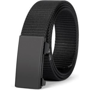 imageBOSTANTEN Ratchet Web Belt Men Nylon Golf Adjustable Work Mens Belt with Casual Pants001 All Black