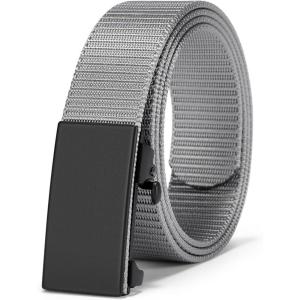 imageBOSTANTEN Ratchet Web Belt Men Nylon Golf Adjustable Work Mens Belt with Casual Pants002black  Grey