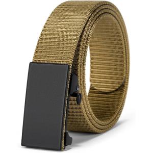 imageBOSTANTEN Ratchet Web Belt Men Nylon Golf Adjustable Work Mens Belt with Casual Pants004black  Yellow