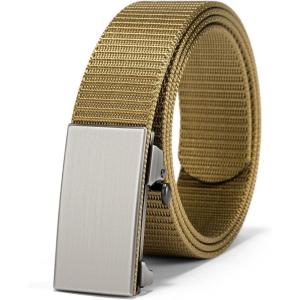 imageBOSTANTEN Ratchet Web Belt Men Nylon Golf Adjustable Work Mens Belt with Casual Pants006gun  Yellow