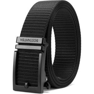 imageBOSTANTEN Ratchet Web Belt Men Nylon Golf Adjustable Work Mens Belt with Casual Pants008hollow Black
