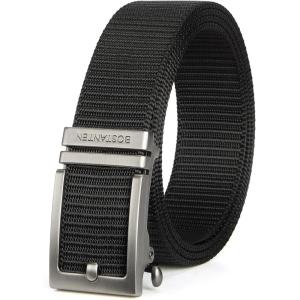 imageBOSTANTEN Ratchet Web Belt Men Nylon Golf Adjustable Work Mens Belt with Casual Pants010hollow Gunblack