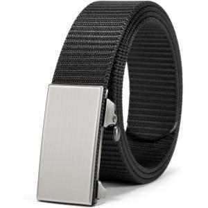 imageBOSTANTEN Ratchet Web Belt Men Nylon Golf Adjustable Work Mens Belt with Casual Pants012gun  Black
