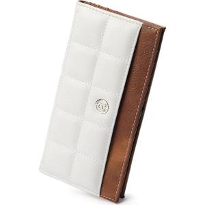 imageBOSTANTEN Slim Women Wallet Leather RFID Credit Card Holder Bifold Ladies Wallets with Zipper Coin Pocket Beige and BrownSBeige and Brown