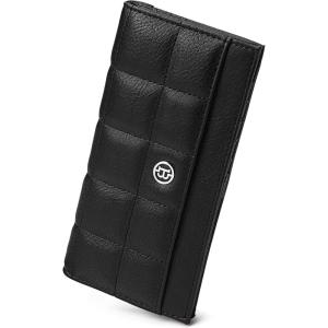 imageBOSTANTEN Slim Women Wallet Leather RFID Credit Card Holder Bifold Ladies Wallets with Zipper Coin Pocket Beige and BrownSBlack