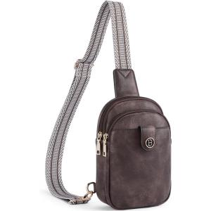 imageBOSTANTEN Small Sling Bag Crossbody Bags for Women Trendy Crossbody Purse Leather Chest BagAcoffee Brownsmall
