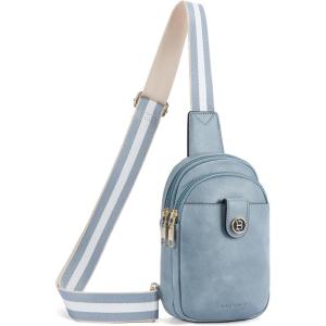 imageBOSTANTEN Small Sling Bag Crossbody Bags for Women Trendy Crossbody Purse Leather Chest BagAdenim Bluesmall